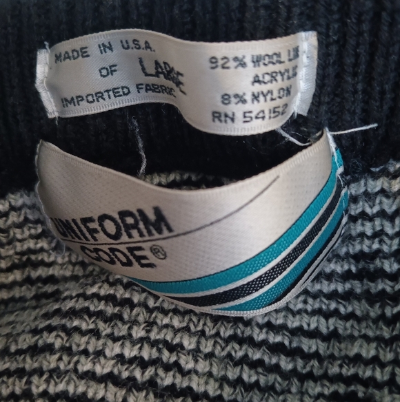 Vintage 80s 90s Uniform Code Geometric Abstract Sweater Men's Size Large - Picture 6 of 6